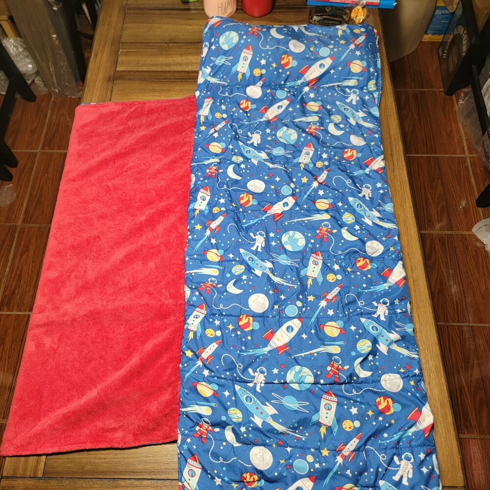 Stephen Joseph Astronaut Space Themed Child's Roll Up Nap Mat w/ Shoulder Strap - Picture 4 of 7